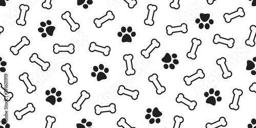 Mata magnetyczna Pies kość wektor łapa psa doodle Jednolity wzór na białym tle tapety