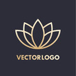 gold lotus vector logo