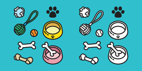 dog vector icon toy puppy dog paw bone cartoon character illustration doodle