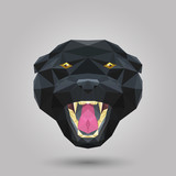 Fototapeta  - Geometric black panther