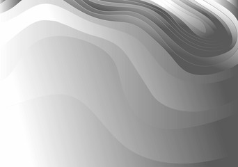 Leinwandbilder - Abstract gray and white gradient topographic contours lines of mountains. Topography map art curve line drawing background with copy space. Paper layer vector illustration.