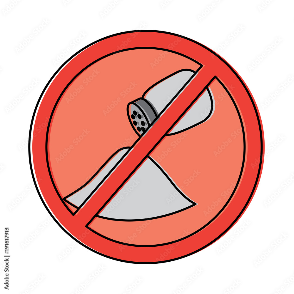 no salt sign prohibition stop symbol vector illustration Stock Vector ...