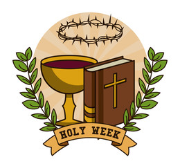 Sticker - Holy week catholic tradition icon vector illustration graphic design