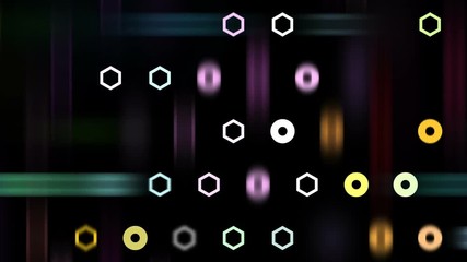 Poster - abstract motion background.processes of interaction of colored particles