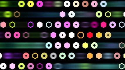 Poster - abstract motion background.motion and interaction of colored particles