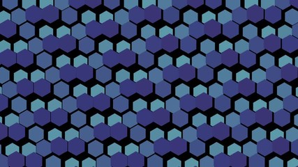 Poster - canvas of blue ascending and descending hexagons