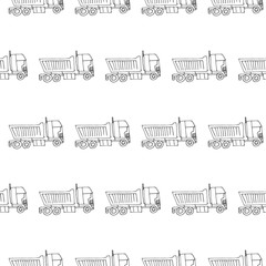 carrier truck seamless vector pattern