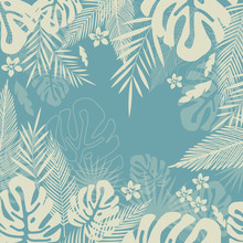 Tropical Jungle Leaves Seamless Pattern Background. Tropical Poster Design. Monstera Art Print. Wallpaper, Fabric, Textile, Wrapping Paper Vector Illustration Design