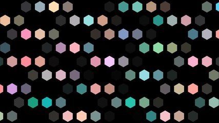 Poster - moving flashing colored hexagons