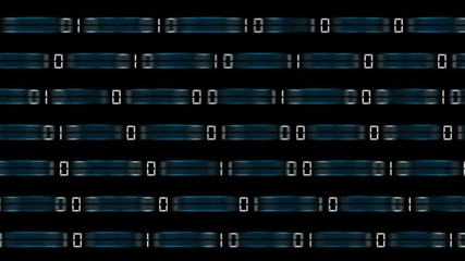 Poster - the blue bars transmit a binary code. cinematic background. seamless loop.