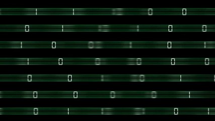 Poster - green bars transmit a binary code. cinematic background. seamless loop.