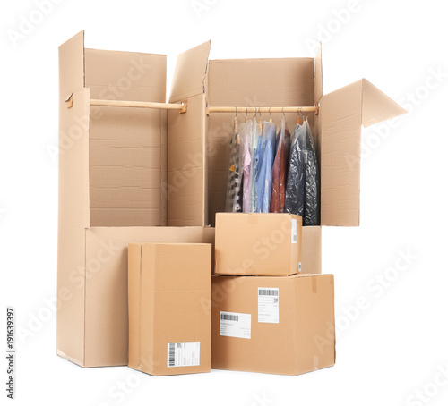 Wardrobe Boxes On White Background Buy This Stock Photo And