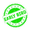 Early Bird green grunge stamp isolated