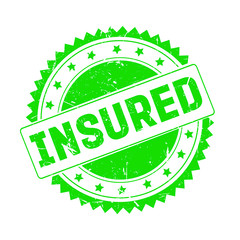 Wall Mural - Insured green grunge stamp isolated