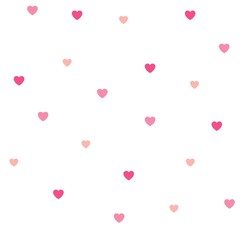 Wall Mural - Seamless polka dot pink hearts pattern