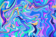Bright blue digital marbling. Abstract marbled backdrop. Liquid paint abstraction.