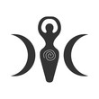 Vector illustration for Wiccan community: Spiral Goddess also known as Luna or Triple Goddess symbol.