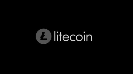 Aufkleber - Abstract animation of Litecoin LTC digital currency symbol. Digital cryptocurrency Litecoin sign on black background. video animation