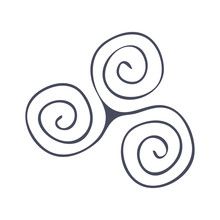 Vector Symbol: The Triade, Triskelion, Triskele, Or Celtic Triple Spiral. Spiral Of Life Symbol.