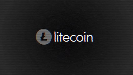 Aufkleber - Abstract animation of Litecoin LTC digital currency symbol. Digital cryptocurrency Litecoin sign on black background. video animation