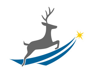 Wall Mural - reindeer deer elk stag image vector icon logo silhouette