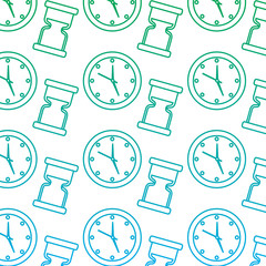 Sticker - round clock hourglass time symbol background vector illustration