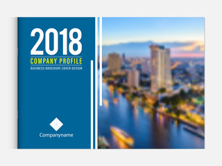 Wall Mural - Business brochure cover design template corporate company profile or annual report catalog magazine flyer booklet leaflet. Cover page A4 landscape vector EPS-10 sample image with Gradient Mesh.