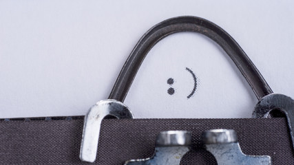 Fototapete - Smiley sign written on an old retro typewriter