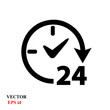 Open 24 hours vector icon