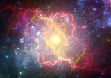 Fototapeta  - Exploding supernova forming  a new nebula.