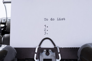 Fototapete - To do list written on an old retro typewriter
