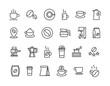 Simple Set of Coffee Related Vector Line Icons. Editable Stroke. 48x48 Pixel Perfect.