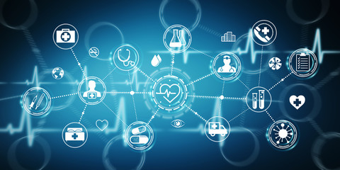 Aufkleber - Healthcare modern interface 3D rendering