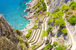 view on Via Krupp on Capri island, Campania, Italy