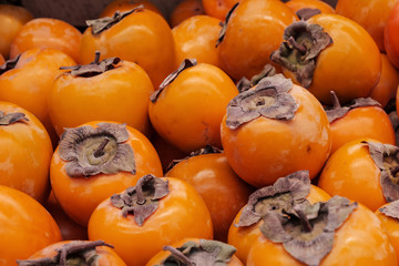 Wall Mural - persimmon dusty and not washed out a multitude of orange fruits