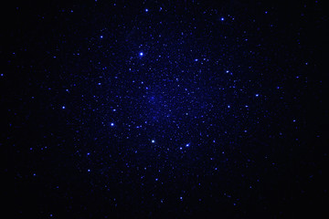 starry sky fractal with distant planets on dark background