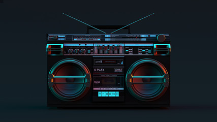 boombox moody 80s lighting 3d illustration