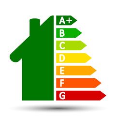 Wall Mural - energy efficient house concept with classification graph – stock vector