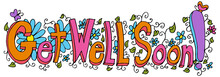 Get Well Soon Floral Butterfly Leaf Text Message