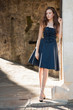 © Samo Trebizan - Beautiful young woman model in blue dress posing outdoor in the park