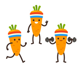 Wall Mural - Funny cartoon carrot character