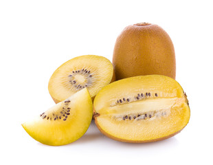 Wall Mural - gold kiwi fruit isolated on white background