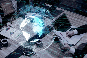 Aufkleber - Global business concept.