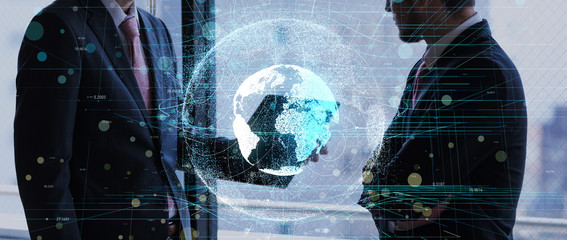 Aufkleber - Global business concept.