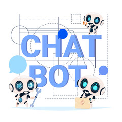Poster - Chat Bot Service Banner Modern Technology Of Technical Support Chatter Robot Concept Flat Vector Illustration