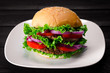 © Elnur - Burger served in bun in nutrition fast food concept