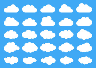 clouds silhouettes. vector set of clouds shapes. collection of various forms and contours. design el