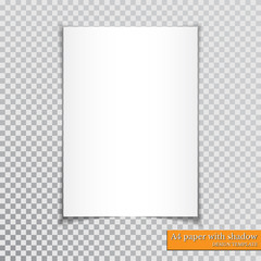 Poster - A4 paper with shadow design template, vector