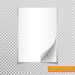 Poster - A4 paper with shadow design template, vector