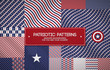 Set of patriotic american patterns with stars and stripes. Useful for Memorial day, Independence day, national and political events.